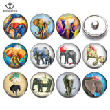 RoyalBeier 12pcs Flower Snap Button 18mm Glass Snaps Jewelry Pretty Girl Charms