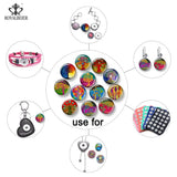 RoyalBeier 12pcs Flower Snap Button 18mm Glass Snaps Jewelry Pretty Girl Charms