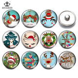 RoyalBeier 12pcs Flower Snap Button 18mm Glass Snaps Jewelry Pretty Girl Charms