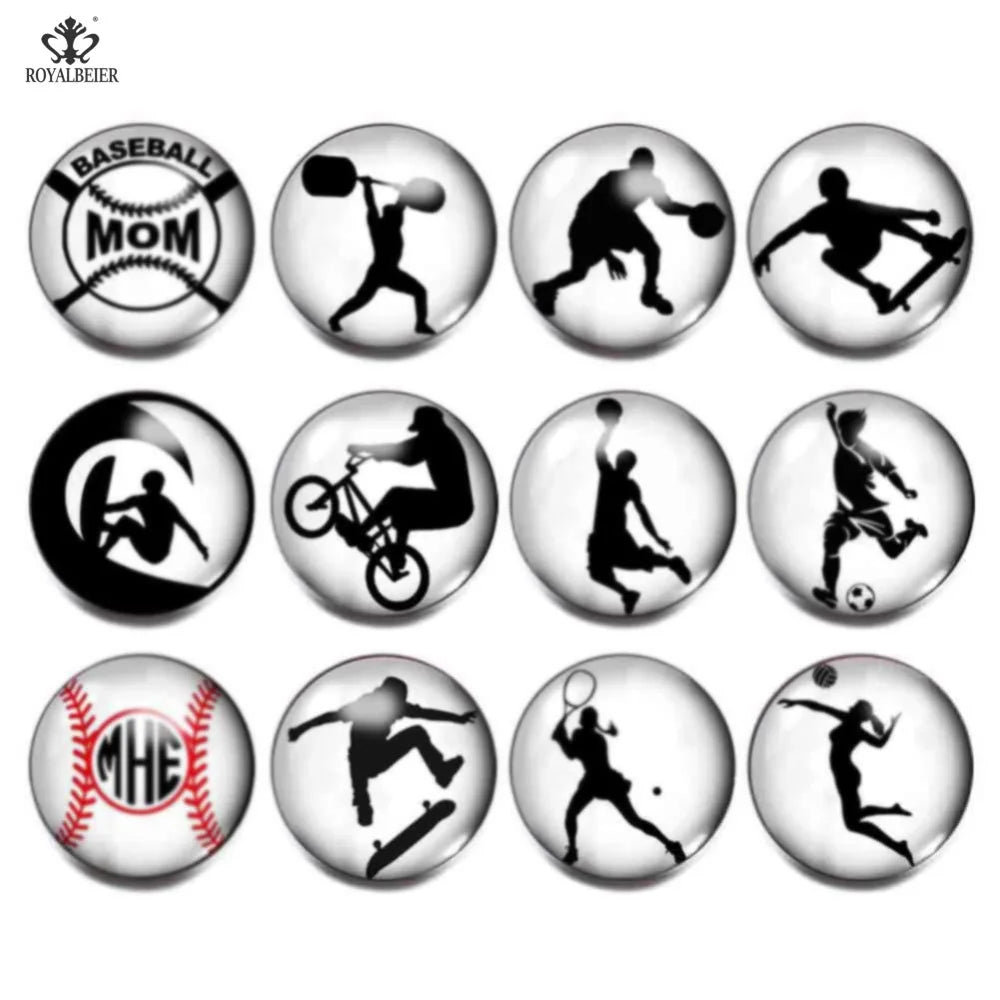 12pcs Love Words Glass Snap Buttons for Snap Jewelry