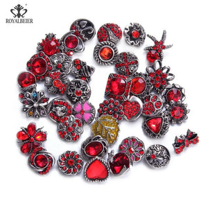 RoyalBeier 36pcs Rhinestone Snap Button 12mm for Snap Bracelet DIY Jewelry