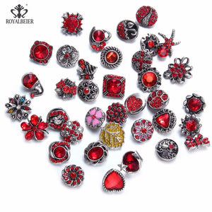 RoyalBeier 36pcs Rhinestone Snap Button 12mm for Snap Bracelet DIY Jewelry
