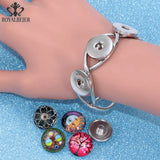 Christmas Glass Charms Snap Button For Bracelet Jewelry