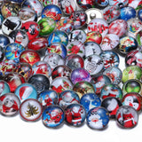Christmas Glass Charms Snap Button For Bracelet Jewelry