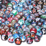 Christmas Glass Charms Snap Button For Bracelet Jewelry
