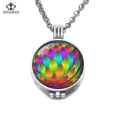 RoyalBeier Feather Locket Necklace Aromatherapy Elk Necklace Vintage Perfume