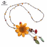 RoyalBeier Handwork Tailor Flower Pendant Necklace