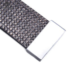 RoyalBeier Leather Crystal Wide Wrap Bracelet for Women