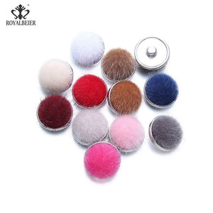 RoyalBeier Wrasse Rabbit Hair 18mm Snap Buttons 12pcs/Lot Soft Fur