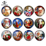 Christmas Glass Charms Snap Button Bracelet - Festive Holiday Design