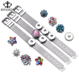 12pcs Geometry Snap Button Glass Charms Jewelry 18MM DIY For Bracelet Pendant