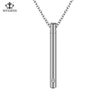Royalbeier Stainless Steel Cremation Urn Pendant Crystal Perfume Bottle Necklace