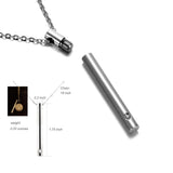 Royalbeier Stainless Steel Cremation Urn Pendant Crystal Perfume Bottle Necklace