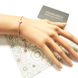Rose Plated Link Chain Bracelet 925 Sterling Silver Jewelry Victorian Gift
