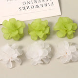 Rubber Acrylic Crochet Flower Beads DIY Jewelry Accessories 30pcs