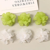 Rubber Acrylic Crochet Flower Beads DIY Jewelry Accessories 30pcs