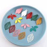 Leaf Shape Enamel Charms Oil Drop DIY Jewelry Findings