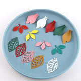 Leaf Shape Enamel Charms Oil Drop DIY Jewelry Findings