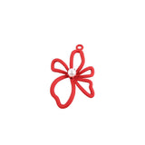 30pcs 25*41mm Floral Charms Metal Hollow Out Jewelry Flower Earring Pendant