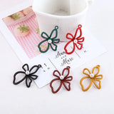 30pcs 25*41mm Floral Charms Metal Hollow Out Jewelry Flower Earring Pendant