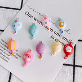 Colorful Alloy Hot Air Balloon Necklace Pendant 50pcs