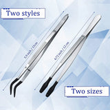 Rubber Tip Tweezers Set 12/15Cm Craft Laboratory Industrial Hobby Pliers Jewelry