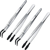Rubber Tip Tweezers Set 12/15Cm Craft Laboratory Industrial Hobby Pliers Jewelry