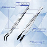 Rubber Tip Tweezers Set 12/15Cm Craft Laboratory Industrial Hobby Pliers Jewelry