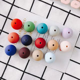 Rubber Paint Stereo Round Macaroon DIY Sweater Chain Necklace Jewelry