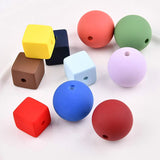 Rubber Paint Stereo Round Macaroon DIY Sweater Chain Necklace Jewelry