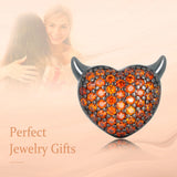 Ruby Demon Heart Fit Charm Bracelet Silver Plating