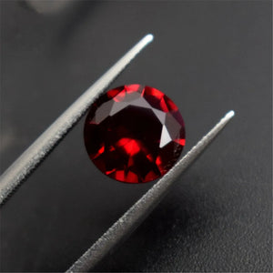 Dark Blood-Red Ruby Round Faceted Gemstone Brilliant Cut Multiple Sizes