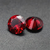 Dark Blood-Red Ruby Round Faceted Gemstone Brilliant Cut Multiple Sizes