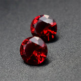 Dark Blood-Red Ruby Round Faceted Gemstone Brilliant Cut Multiple Sizes