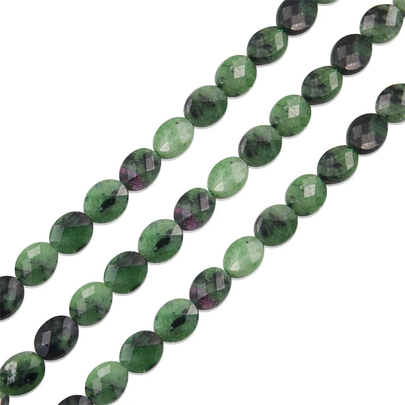 Ruby-Zoisite Faceted Cube Beads Strand 6x8mm