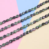 Ruby-Zoisite Faceted Cube Beads Strand 6x8mm