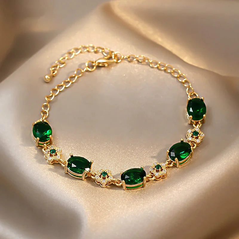 Ruby Emerald Bracelet Female Hand Jewelry