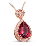 Ruby Gemstone Diamond Pendant Necklace for Women