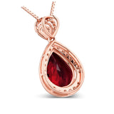 Ruby Gemstone Diamond Pendant Necklace for Women