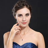 Ruby Gemstone Diamond Pendant Necklace for Women
