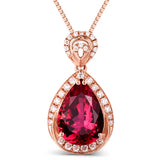 Ruby Gemstone Diamond Pendant Necklace for Women