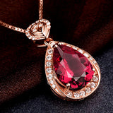 Ruby Gemstone Diamond Pendant Necklace for Women