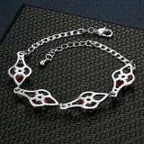Ruby Gemstone Red Crystal Chain Bracelet for Women
