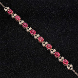Ruby Gemstone Red Crystal Bracelet 18k Rose Gold Fine Jewelry
