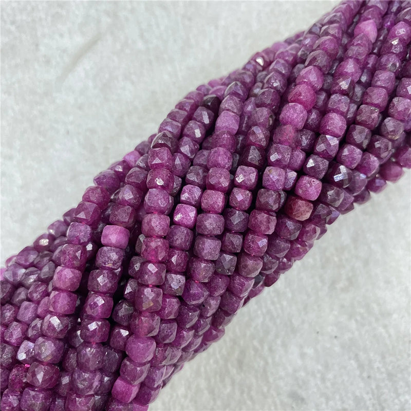 4mm Square Cube Natural Stone Beads for Jewelry Making