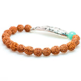 Rudraksha Seed Beads & Amazonite Stone Fish Bracelet Women