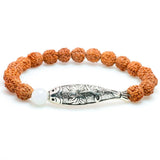 Rudraksha Seed Beads & Amazonite Stone Fish Bracelet Women