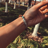 Rudraksha Seed Beads & Amazonite Stone Fish Bracelet Women