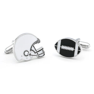 Rugby American Football Player Helmet Cufflinks Copper Cuff Links