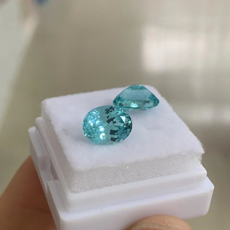 Ruif Oval Paraiba Loose Stone Round Lab Sapphire for Jewelry Making
